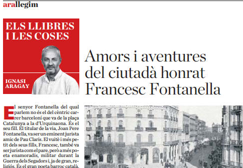 "Amors i aventures del ciutadà honrat Francesc Fontanella", Ignasi Aragay